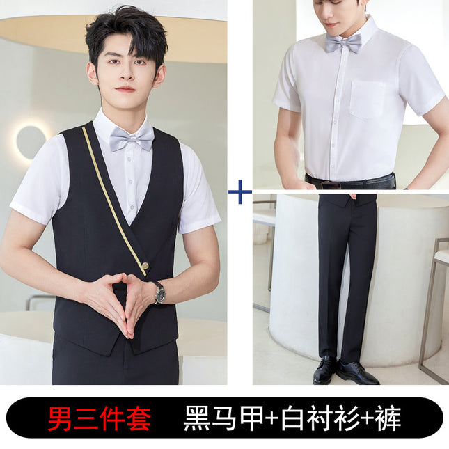 Bar KTV Western restaurant work wear slim vest suit women's new hotel front desk waiter work clothes men