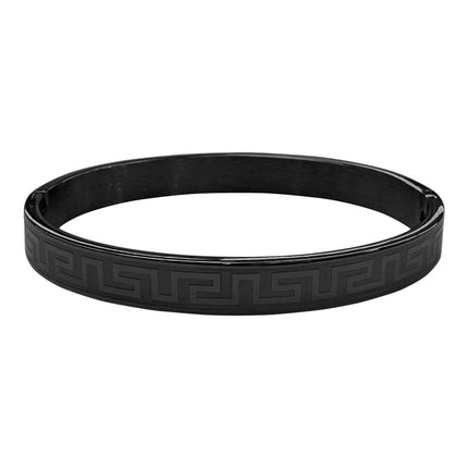 Fashionable Stainless Steel Buckle Bracelets for Men and Women, Great Wall Pattern, Multiple Sizes, Ready-Made Wholesale Accessories