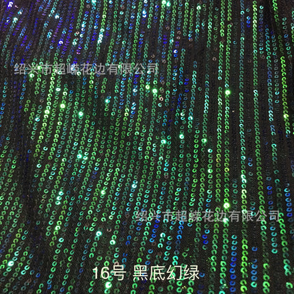 26 Colors in Stock 3mm Straight Strip Spandex Elastic Mesh Fabric Sequin Embroidery Fabric Dress Clothing Spring and Summer Sequin Fabric