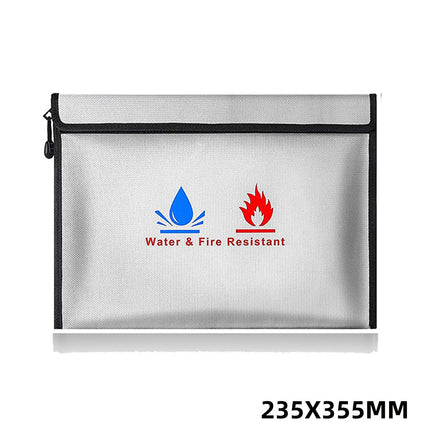 Factory Direct Sales High Temperature Resistant Fireproof Document Bag Silicone Fiberglass Household Commercial Safety Flame Retardant Storage Bag with Certification