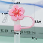Bag does not include straw / Soft rubber pink begonia 10mm