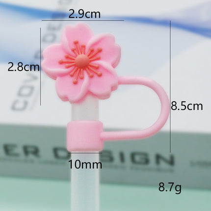 Popular 10mm Begonia Flower Straw Cap Stanley Water Cup Straw Plug Silicone Flower Straw Cover Direct from Manufacturer