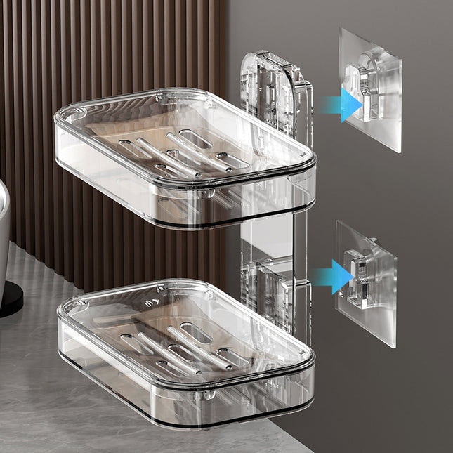 Light Luxury Soap Box Suction Cup Wall-mounted Non-perforated Draining Toilet Drainage Soap Box Rack Household Bathroom
