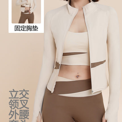 Sports Suit for Women, Autum 2026 Model, Slim Fit, Slimming Yoga Jacket, Outdoor Training, Running, Elegant Fitness Clothing