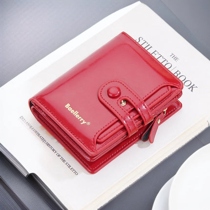 Baellerry New K-Style Cross-Border Oil Wax Leather Multi-Card Slot Buckle Wallet Zipper Women's Short Coin Purse