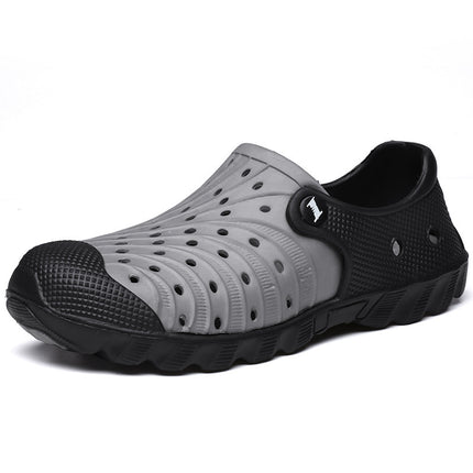Hole Shoes Men's Summer Baotou Sandals and Slippers Dual-use plus size All-match Soft-soled Garden Shoes Outer Wear Beach Shoes Men's Sandals