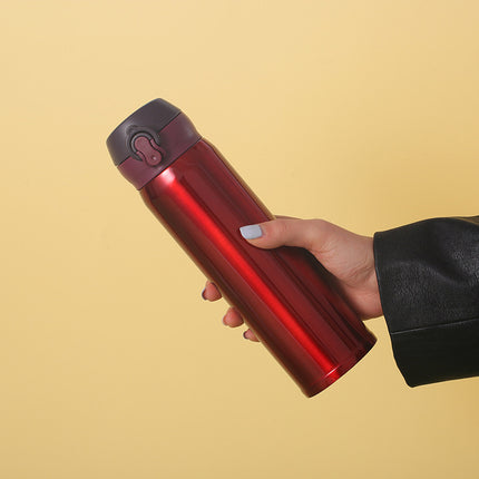 304 Stainless Steel Thermos Cup, High-Looking Bouncing Cup with Lock, Outdoor Portable Car Water Cup, Printed Gift Cup