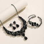 Black necklace + earrings + bracelet