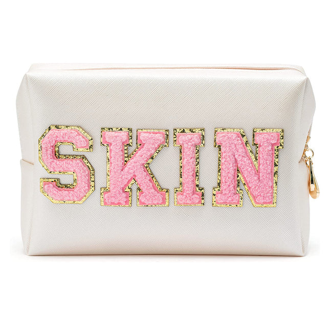 Amazon Explosions Towel Embroidered Letter PU Waterproof Large Capacity Octagonal Storage Bag Portable Wash Bag Factory Direct Sale