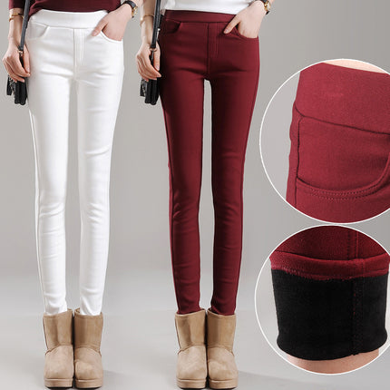 Velvet Thickeneded Leggings, Tight Pants for Outer Wear, Women's Pencil Pants for Small Feet, Autumn and Winter New Warm Women's Pants