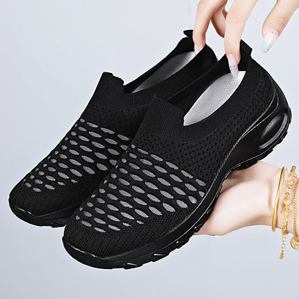 Shoes Women's Casual Shoes Summer New Cross-Border Breathable Mesh Shoes Slip-On Mom's Shoes Soft Sole Non-Tiring Shoes