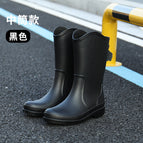 Middle tube black-single shoes / 36 [fleece-lined take one yard bigger]]