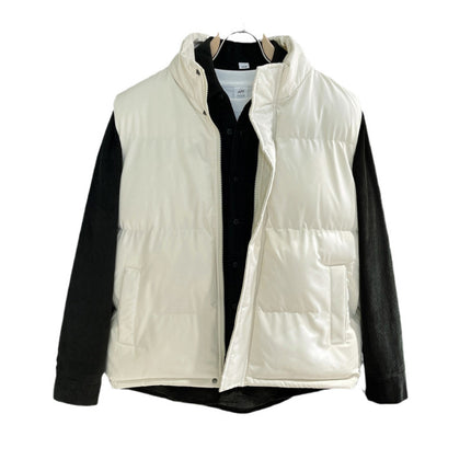 2024 Autumn and Winter New Men's Vest Loose Casual All-match Vest Warm Walls Cotton-padded Clothes Cotton-padded Coat Trendy