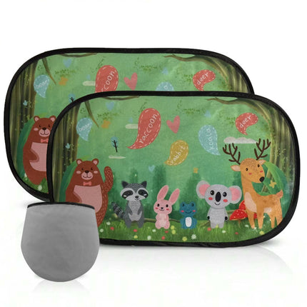 Car Sunshade Cartoon Sun Protection Heat Insulation Sunshade Sunshade Electrostatic Film Side Window Sunshade Car Interior Accessories Summer