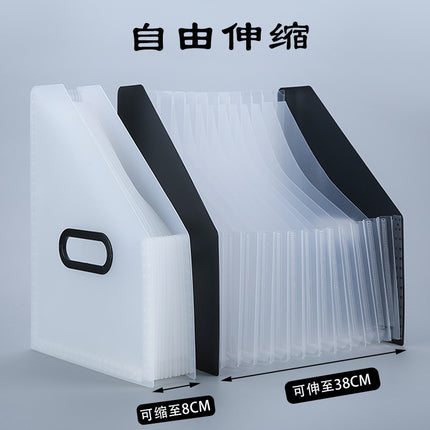 2026 New Model Vertical Oblique Accordion File Folder with 13 Compartments, Large Capacity, Pullable and Extendable Storage Accordion Folder
