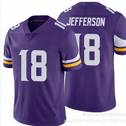 Foreign trade wholesale ball Vikings football jersey 19# Thielen 33# COOK 18 Jefferson