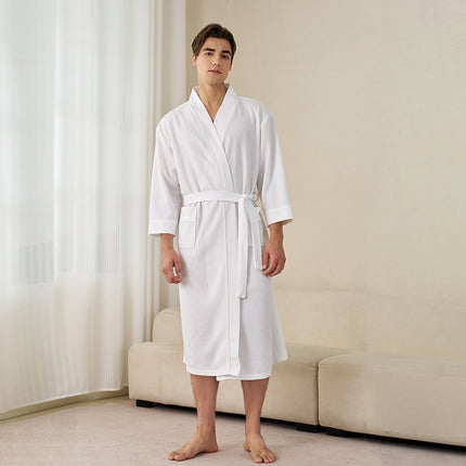 Hotel Bathrobe Women's Spring and Summer Thin Water Absorbent Quick-drying Nightgown Men's Mid-length plus size Hot Spring Swimming Sauna Bath Towel