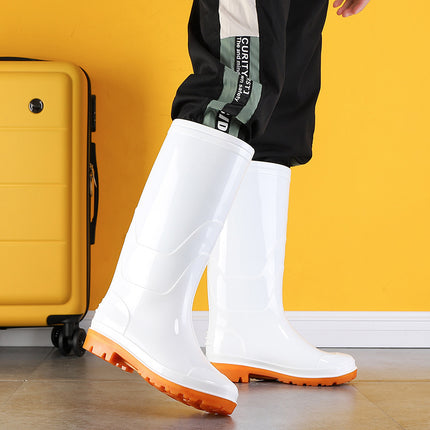White Rubber Shoes, Military Boots, Neutral, Logo Can Be Added, Waterproof Boots, Non-Slip Labor Protection Boots, Men's and Women's Food Workshop White Work Shoes
