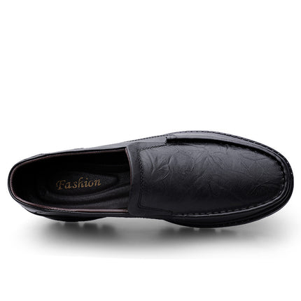 Plus size business casual leather shoes autumn new men's shoes grip pattern slip-on soft sole shoes cross-border Amazon men's shoes