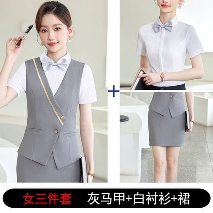 Bar KTV Western restaurant work wear slim vest suit women's new hotel front desk waiter work clothes men