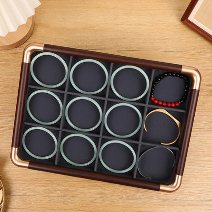 Light Luxury Gold Rounded Jewelry Display Tray for Jewelry, Necklace, and Ring Display