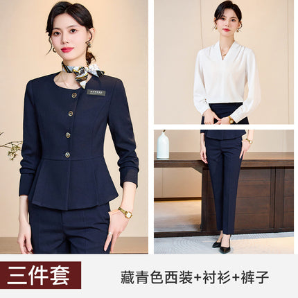 High-end suit suit female 2024 new hotel manager front desk jewelry shop beauty salon professional temperament work clothes
