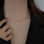 Double heart necklace