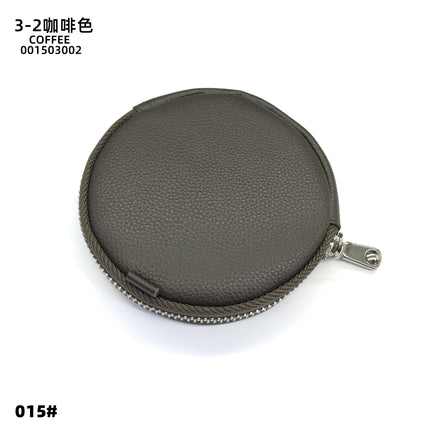 Mini Round Genuine Leather Small Coin Purse Bag Mother's Cowhide Women's Small Children's Zipper Key Coin Earphone Bag