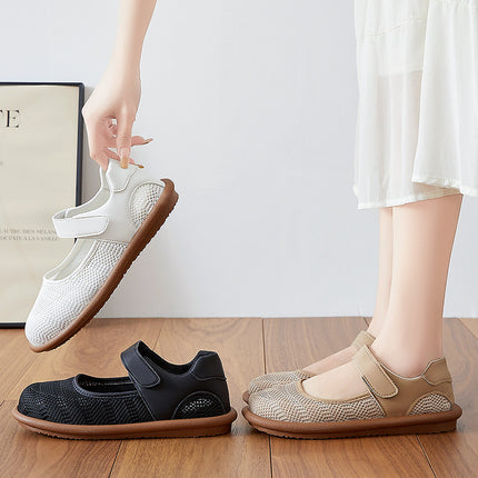 Women's Shoes, Breathable Shoes for Middle-Aged and Elderly Mothers, Single Shoes, Old Beijing Style Comfortable Grandma Shoes, Casual Soft-Soled Women's Cloth Shoes