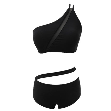 Korean Hot-Selling Pure Color Sexy Pure Desire One-Shoulder Beautiful Back Split Women's Swimsuit Beach Bikini Hot Spring Swimsuit