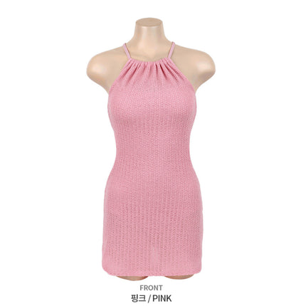 Korean Ins Style New Sexy Beautiful Back Knitted Fabric Pure Desire Small Fragrance Style High-End One-Piece Swimsuit for Women