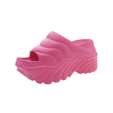 High-Heeled Slippers 2024 New Fashion Thick-Soled Internet Celebrity 10cm Women's Height-Increasing Outdoor Wear in Stock Ins European and American Style