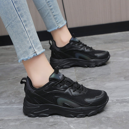 Cloth Shoes for Women in Spring, Breathable, Lightweight, Soft-Soled, All-Black Sports Shoes, Non-Tiring Work Shoes for Mothers