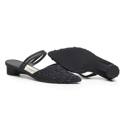 New pointed toe slippers women's summer wedge casual waterproof mid heel non-slip beach sandals women's fashion dual-use women's shoes