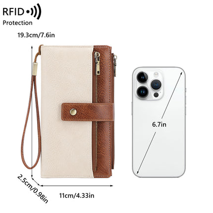 Cross-Border New Rfid Anti-Magnetic Women's Wallet with Multiple Card Slots 70% off Long Wallet European and American Retro Fashion Clutch Bag