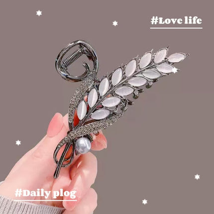 2024 New Style Rhinestone Wheat Ear Hairpin for the Back of the Head, Hairpin for Large Hair Volume, Shark Hairpin Hairpin Jewelry Wholesale