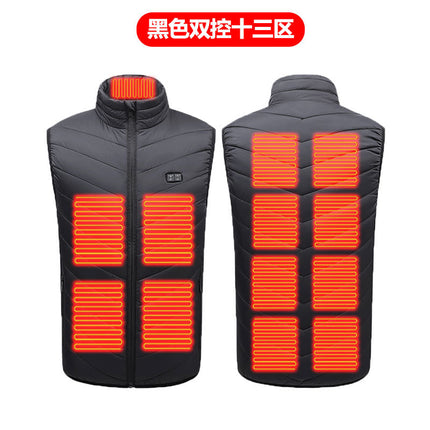 Cross-border Explosions Winter Heating Vest Three-gear Intelligent Adjustment USB Power Supply Cold-resistant Warm Heating Clothing for Men and Women