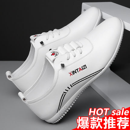 [Genuine leather] men's leather shoes 2023 new breathable deodorant white casual shoes soft bottom soft surface leather shoes for men
