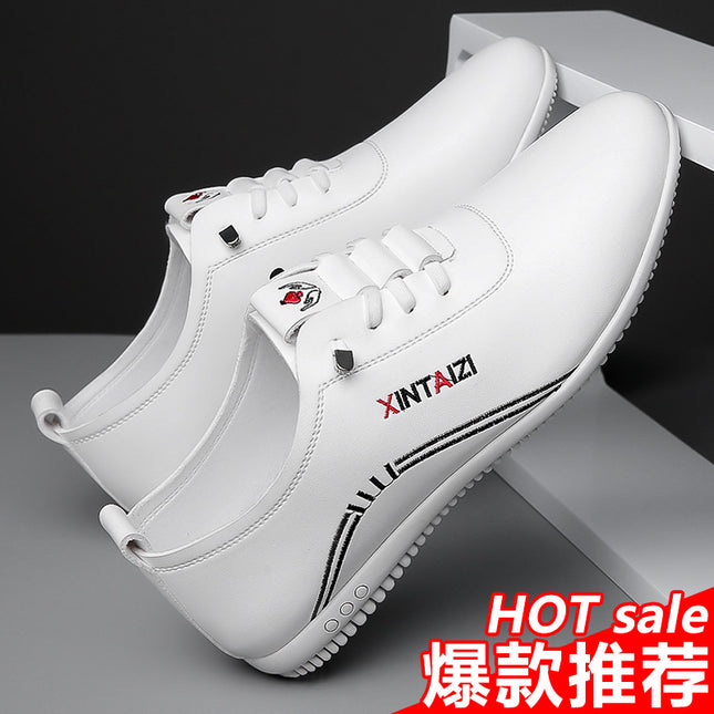 [Genuine leather] men's leather shoes 2023 new breathable deodorant white casual shoes soft bottom soft surface leather shoes for men