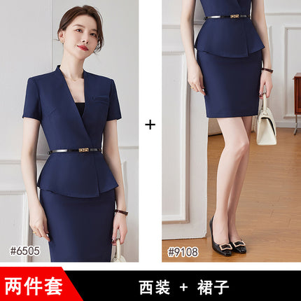 Jindian work clothes suit summer gray temperament professional suit jewelry shop work hotel front desk work clothes for women