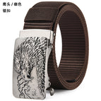 2 eagle head coffee color [silver buckle] / 110cm