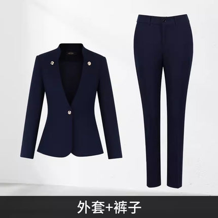 Chinese retro professional suit women's suit formal wear Hotel manager Front desk reception sales department jewelry shop overalls