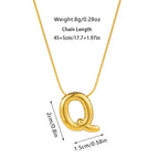 Q necklace / Gold - with chain