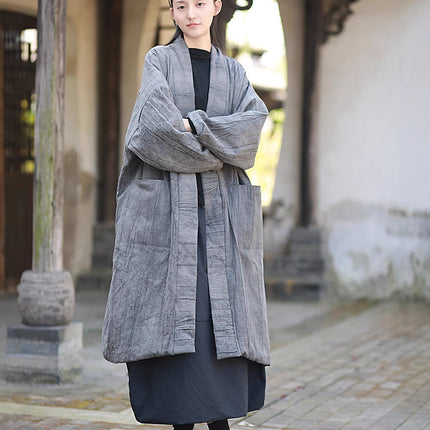 Cotton and Linen Women's Clothing Original New Loose Artistic Retro Quilted Cotton Clothing Ramie Tie-Dye Cool Zen Style Jacket