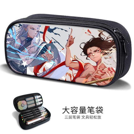 Essential Stationery for the Beginning of School: Nezha the Magic Child Sea Pen Bag for Boys, Anime Merchandise, Lotus Cake Cp Unisex Stationery Box Trend