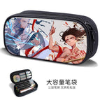 Large-capacity three-layer canvas pencil case-factory direct sales / B58534