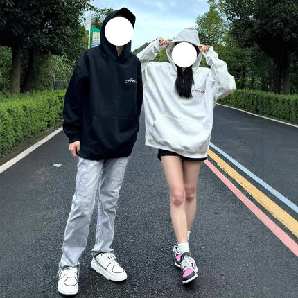 High-grade oversize Men's and Women's Top Special Couple Clothing Autumn and Winter fleece-lined Hooded Sweat Fashion Brand Class Clothes