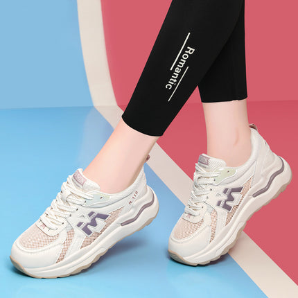 (Out-Of-Stock Items Cannot Be Replenished) Sports Shoes, White Sneakers, Dad Shoes for Women, 2024 New Summer Versatile Front-Tie Style