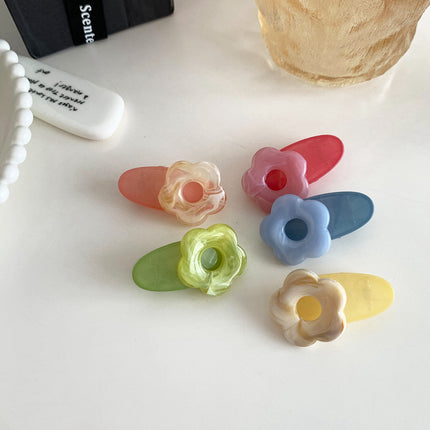 Candy Color Flower Hairpin Sweet Cute Bangs Clip Side Clip All-match Girl Hairpin Broken Hair Clip Hair Accessories