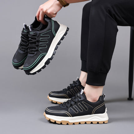 Spring sneaker Men's Mesh Breathable All-match Casual Shoes Height-increasing Fashionable Daddy Shoes Soft-soled Lightweight Running Shoes